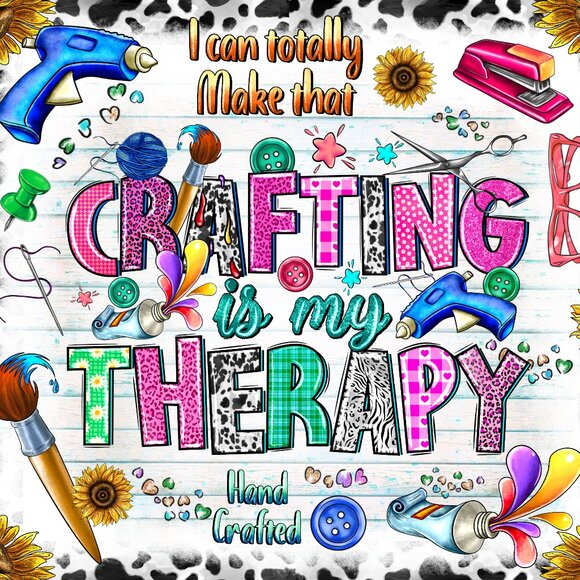 Crafting Is My Therapy Tumbler, Arts And Crafts Tumbler, Craft Lover Gift Idea - Picture 2 of 7